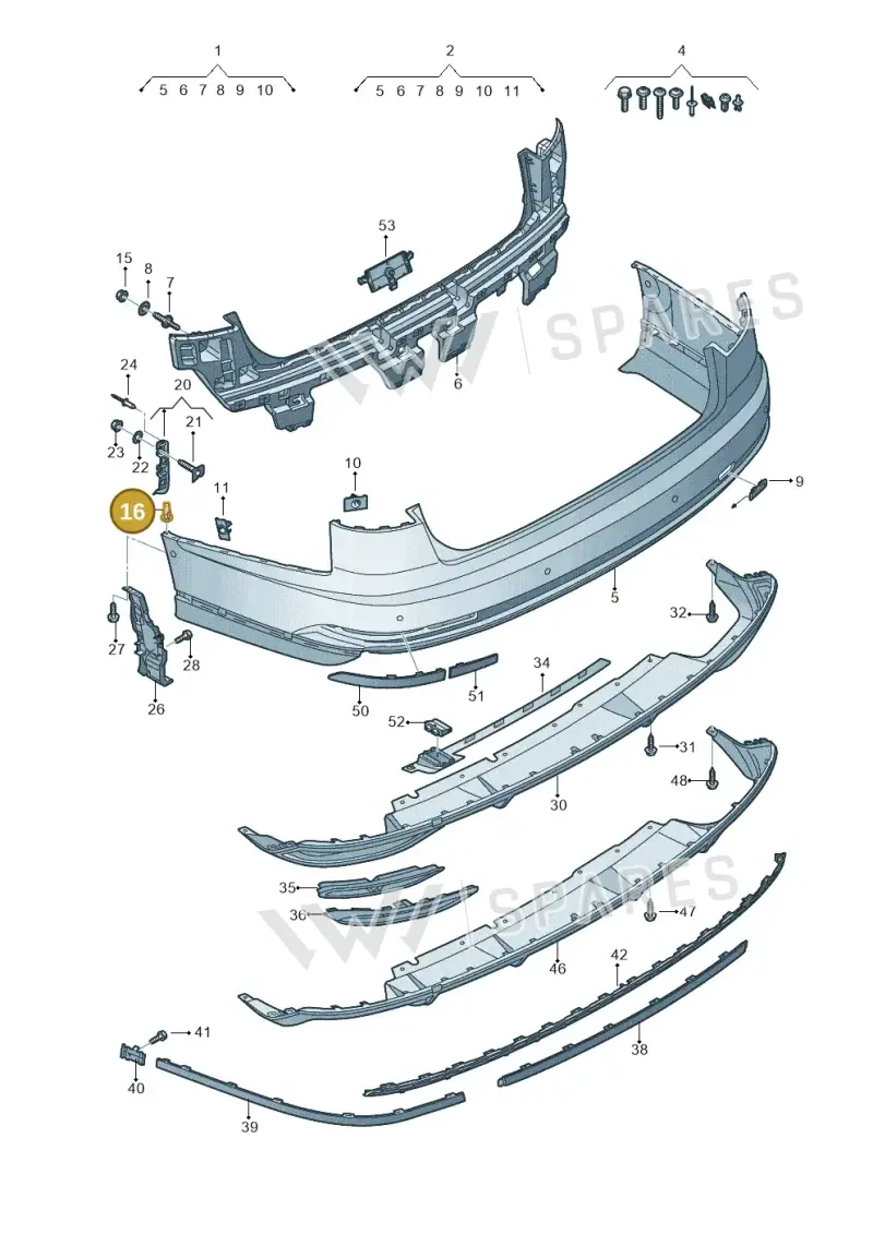 6N0809966 — Audi A8L (2017-2022) diagram 838807080, position 16