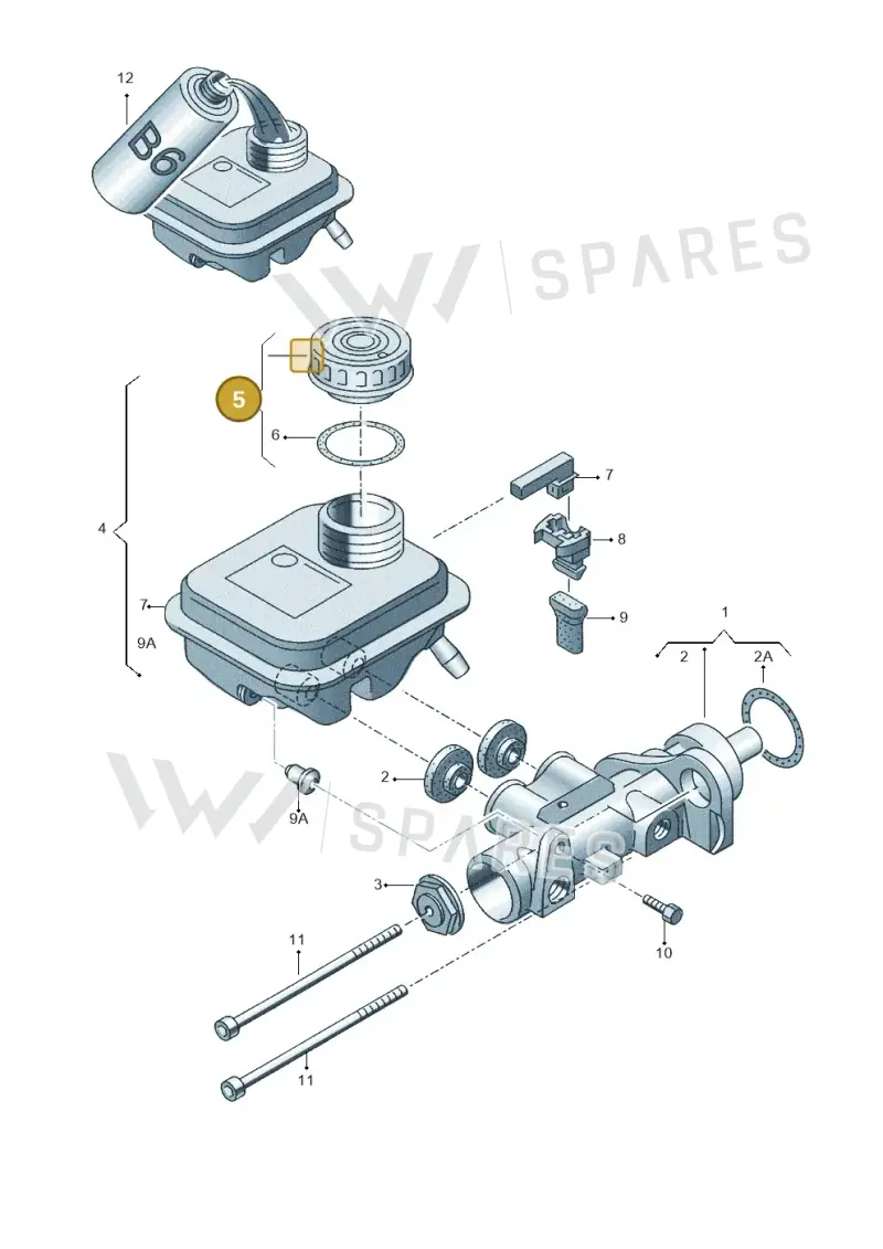 6N1611349B — Audi R8 qu. 5.2 (2012-2015) diagram 153611100, position 5