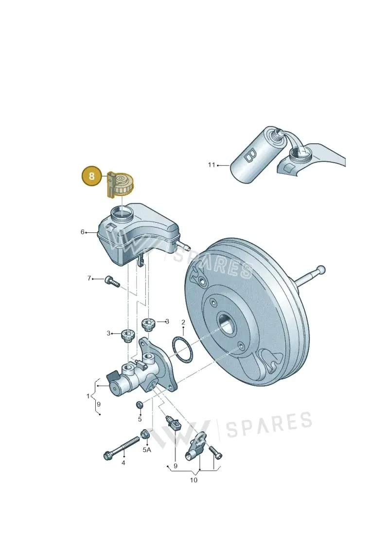6N1611349B — Audi A1 Sportback (2014-2018) diagram 460611100, position 8