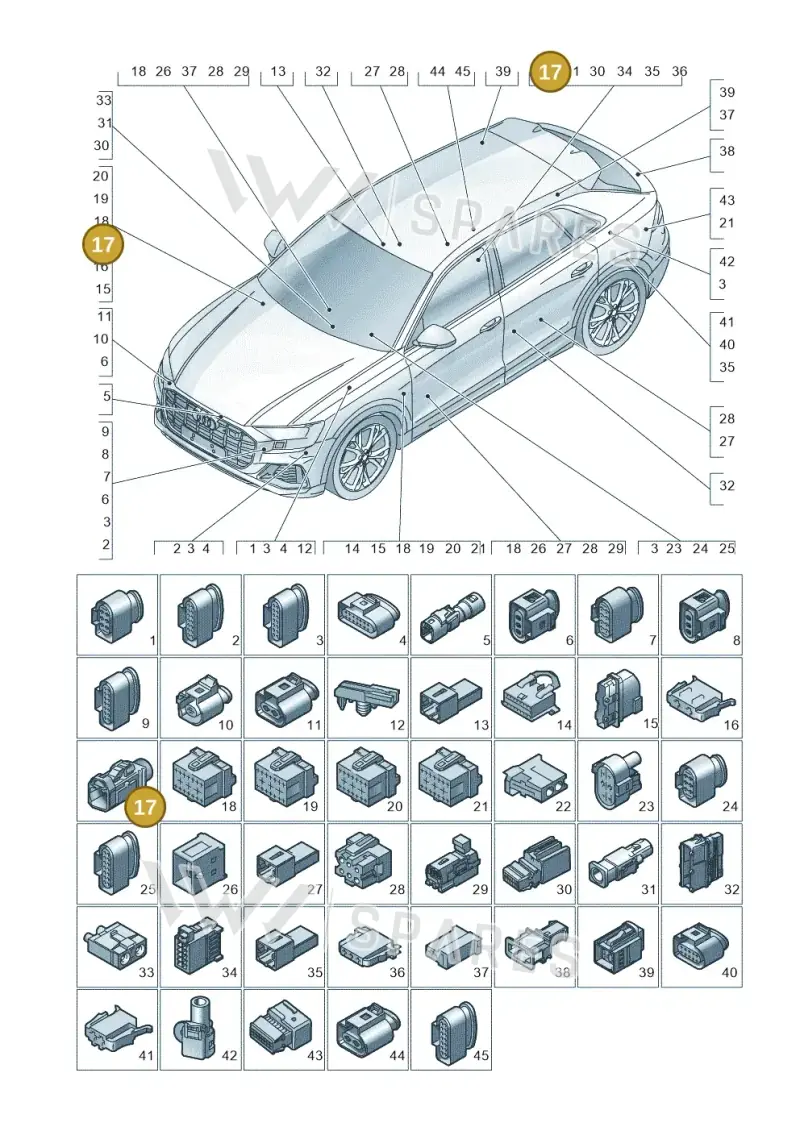 6Q0035576K — Audi Q8 Quattro 3,0 (2018-) diagram 429971820, position 17