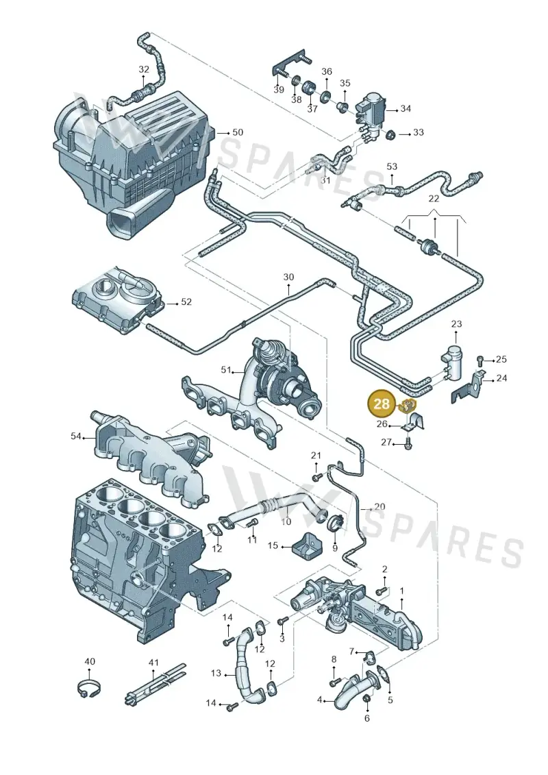 6Q0131927 — Audi TTS Coupe 2.0 (2010-2014) diagram 707131400, position 28