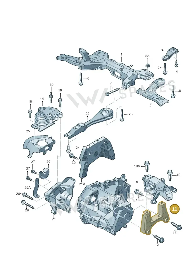 6Q0199111AD — Audi A1 Sportback (2014-2018) diagram 792199300, position 11