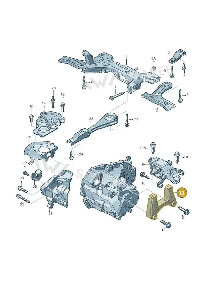 6Q0199111T — Audi A1 Sportback (2014-2018) diagram 708199330, position 11