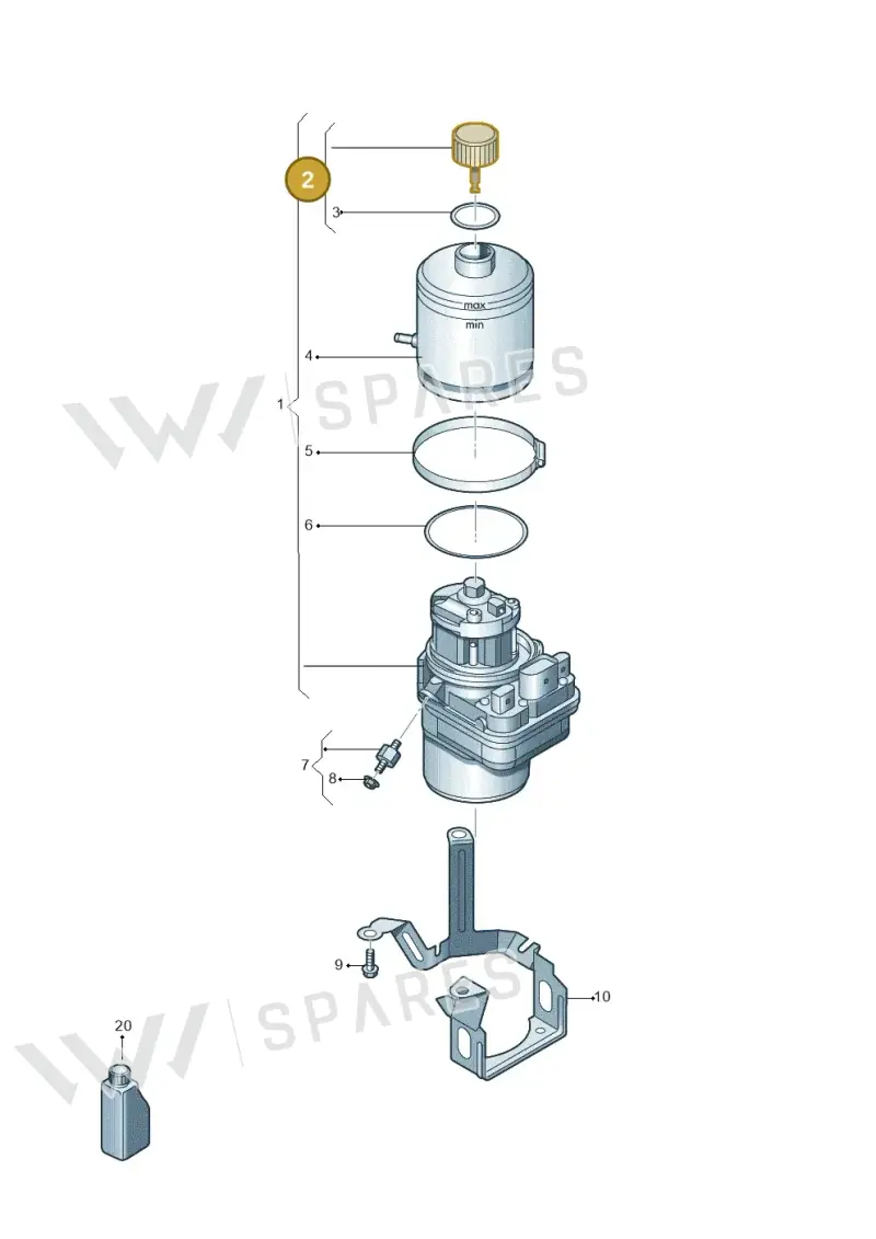 6Q0423376 — Audi A1 Sportback (2010-2015) diagram 672423450, position 2