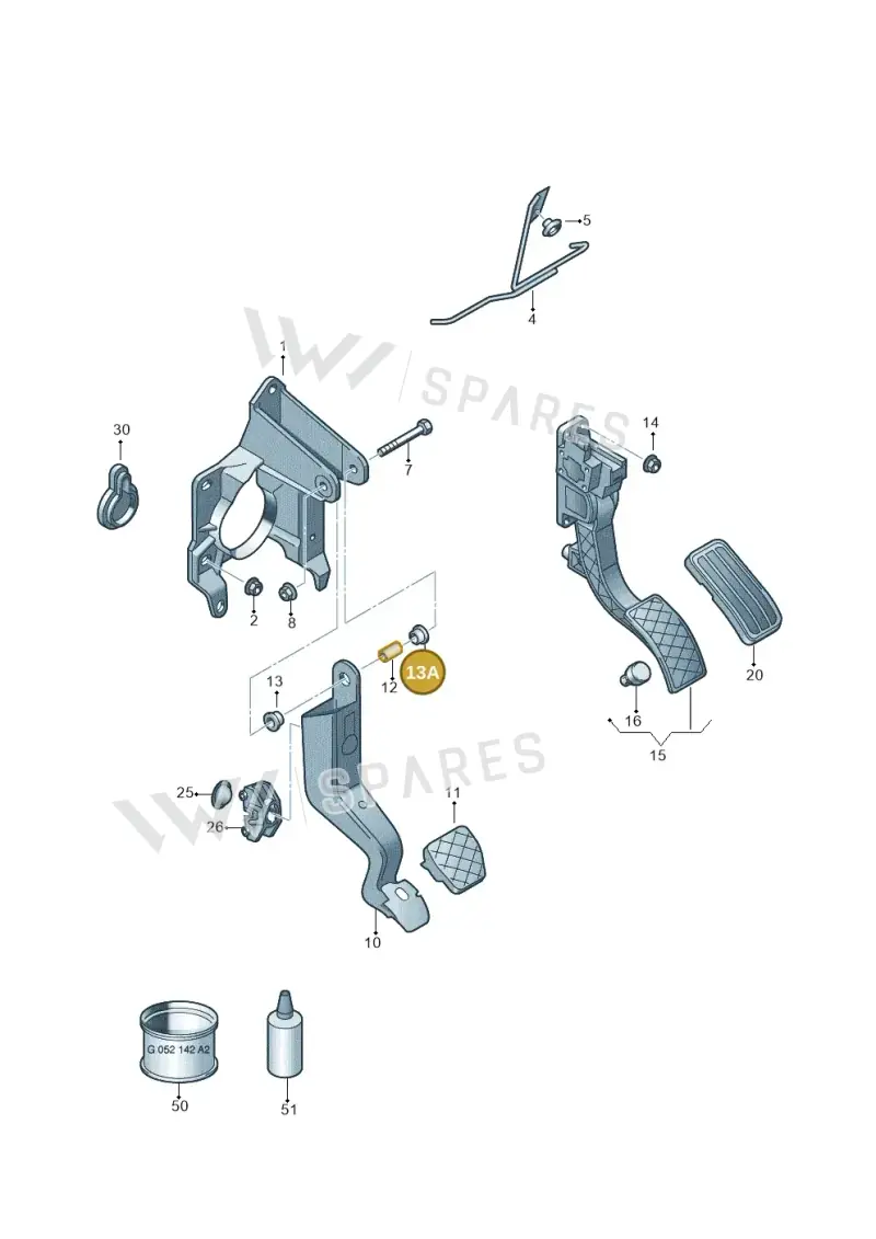 6Q0721153 — Audi A1 Sportback (2010-2015) diagram 672721700, position 13A