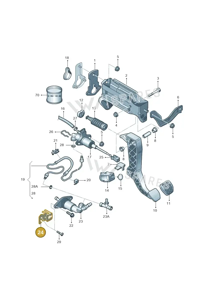 6Q0721487C — Audi A2 (2000-2005) diagram 194721250, position 24
