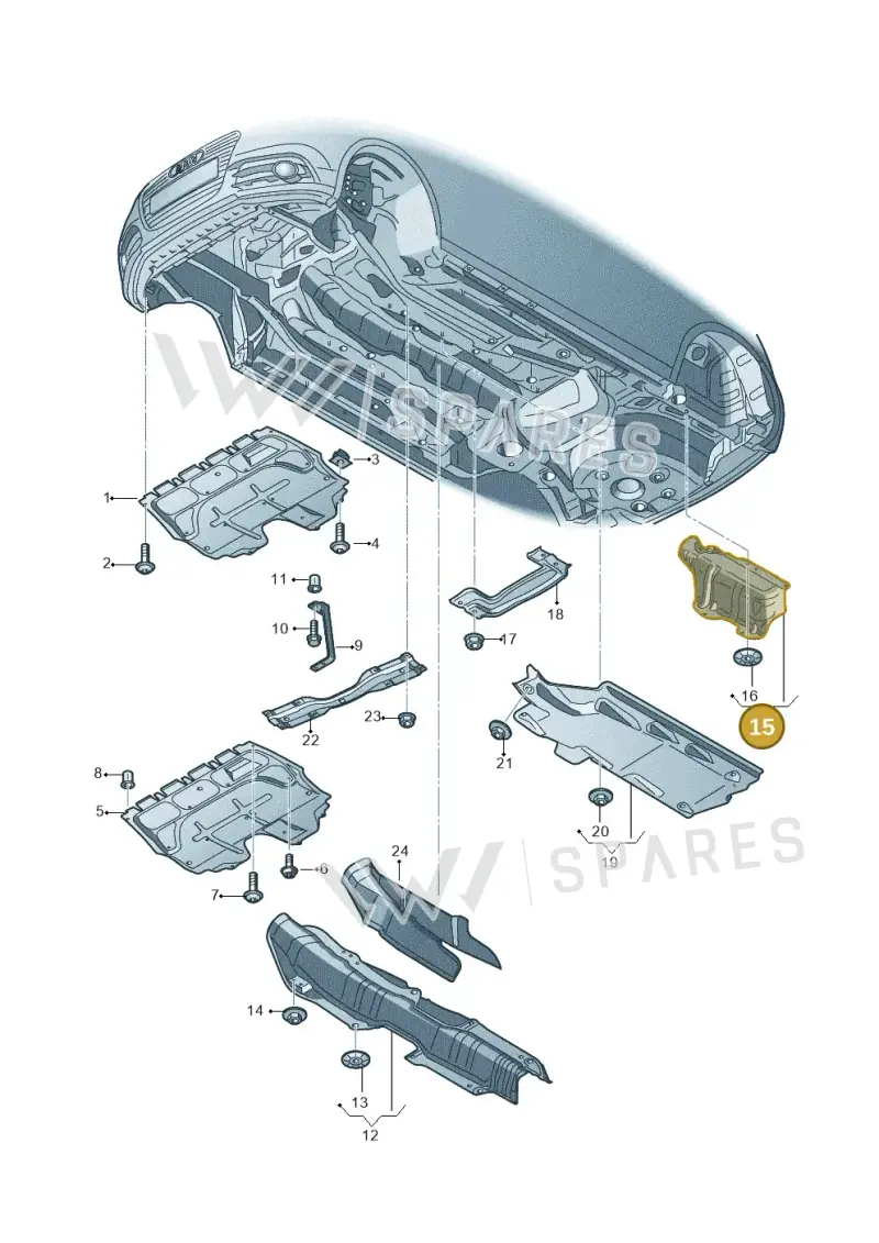 6Q0825701B — Audi A1 Sportback (2014-2018) diagram 708825000, position 15