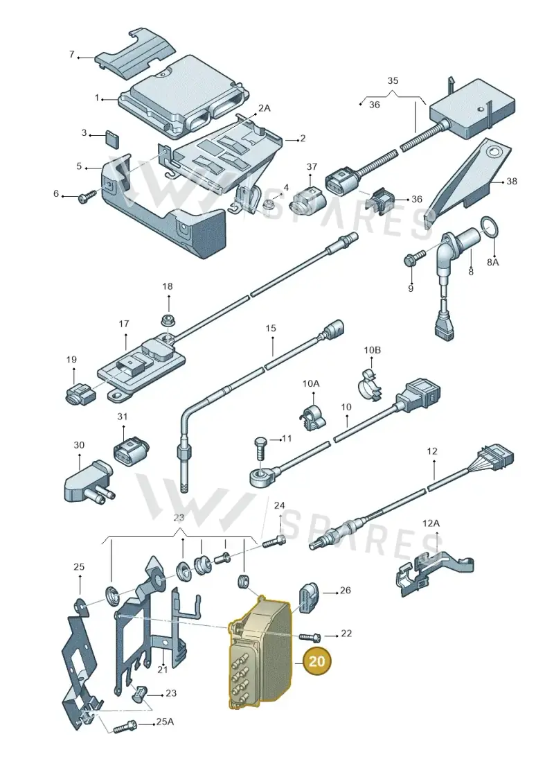 6Q0906625E — Audi A3 Sportback (2008-2013) diagram 412906000, position 20