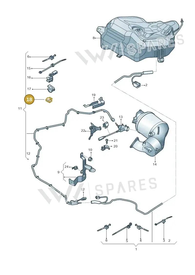 6Q0971842A — Audi A7 Sportback (2014-2018) diagram 798201360, position 18
