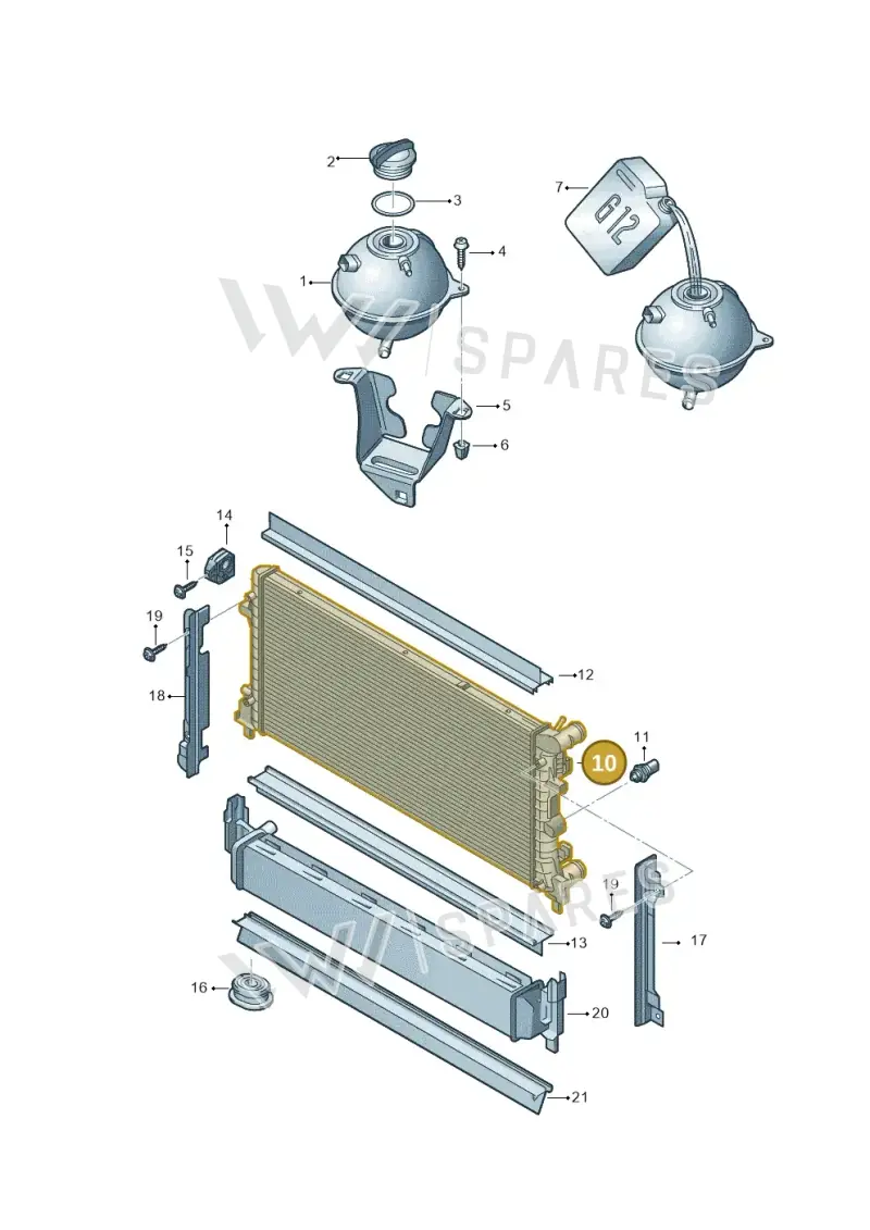 6R0121253A — Audi A1 Sportback (2014-2018) diagram 708121760, position 10