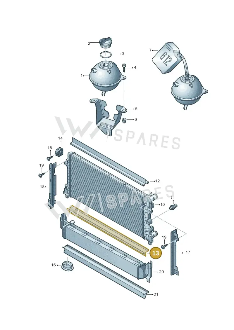 6R0121345B — Audi A1 Sportback (2014-2018) diagram 708121760, position 13