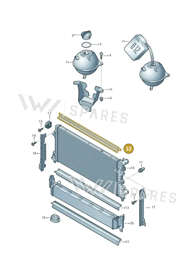 6R0121345C — Audi A1 Sportback (2014-2018) diagram 708121760, position 12
