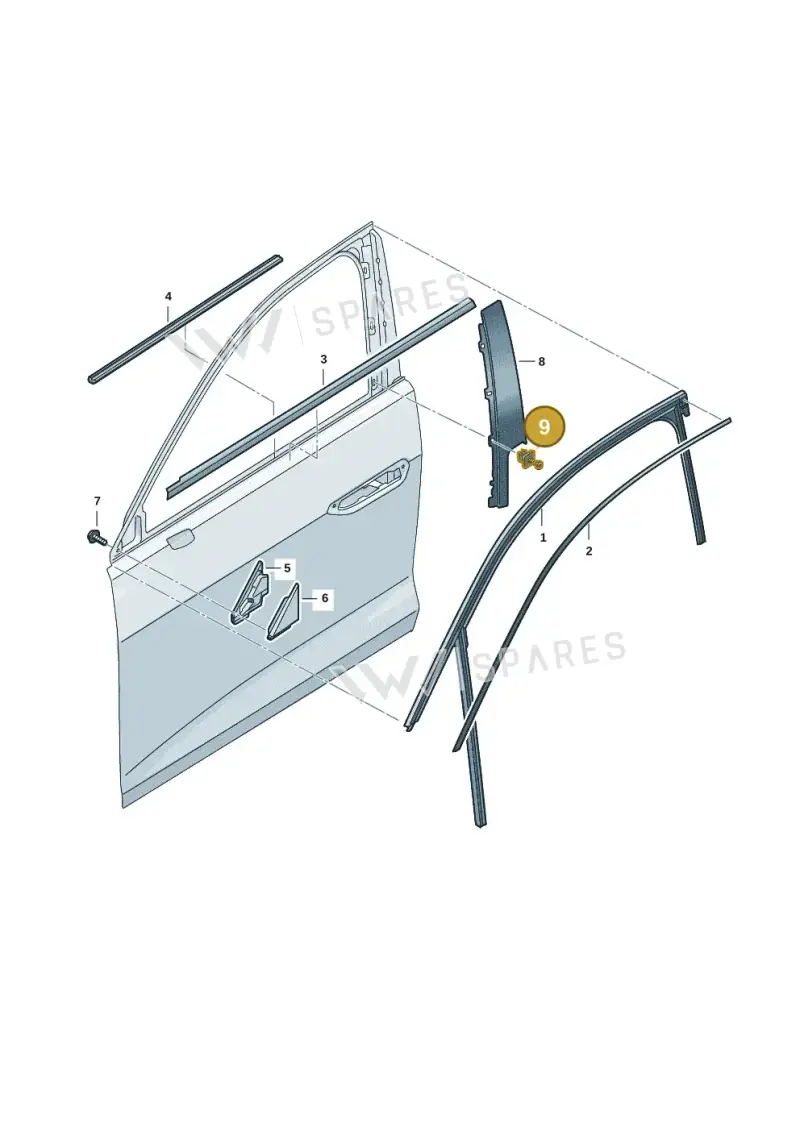 6R0839829D — Audi A5 Limo 2.0 (2024-) diagram 8wk837040, position 9