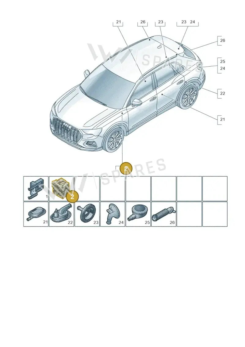 6R0937530A — Audi RSQ3 Sportback (2019-2024) diagram 597971810, position 2