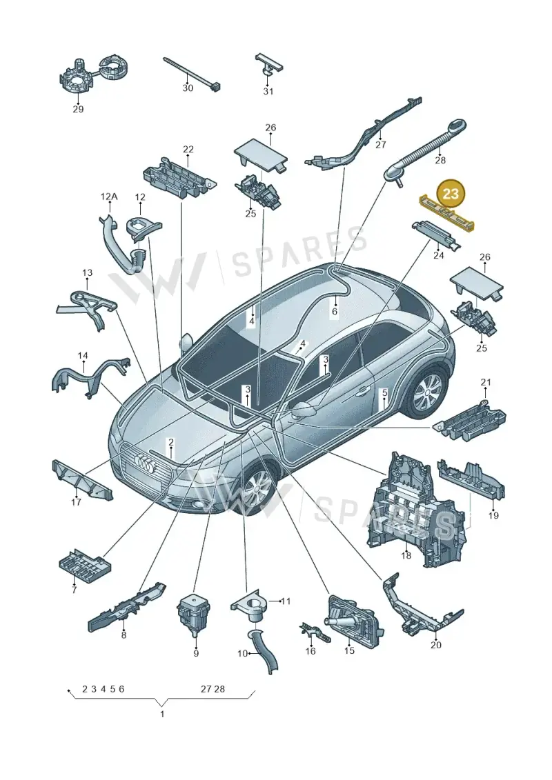 6R0971615 — Audi A1 Sportback (2010-2015) diagram 708971800, position 23