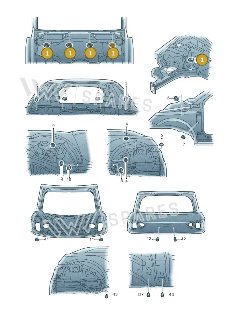 6R0971908 — Audi A1 Sportback (2010-2015) diagram 708803350, position 1