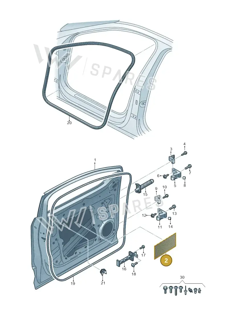 6X0863886 — Audi Q4 Sportback (2021-2022) diagram 89a831010, position 2