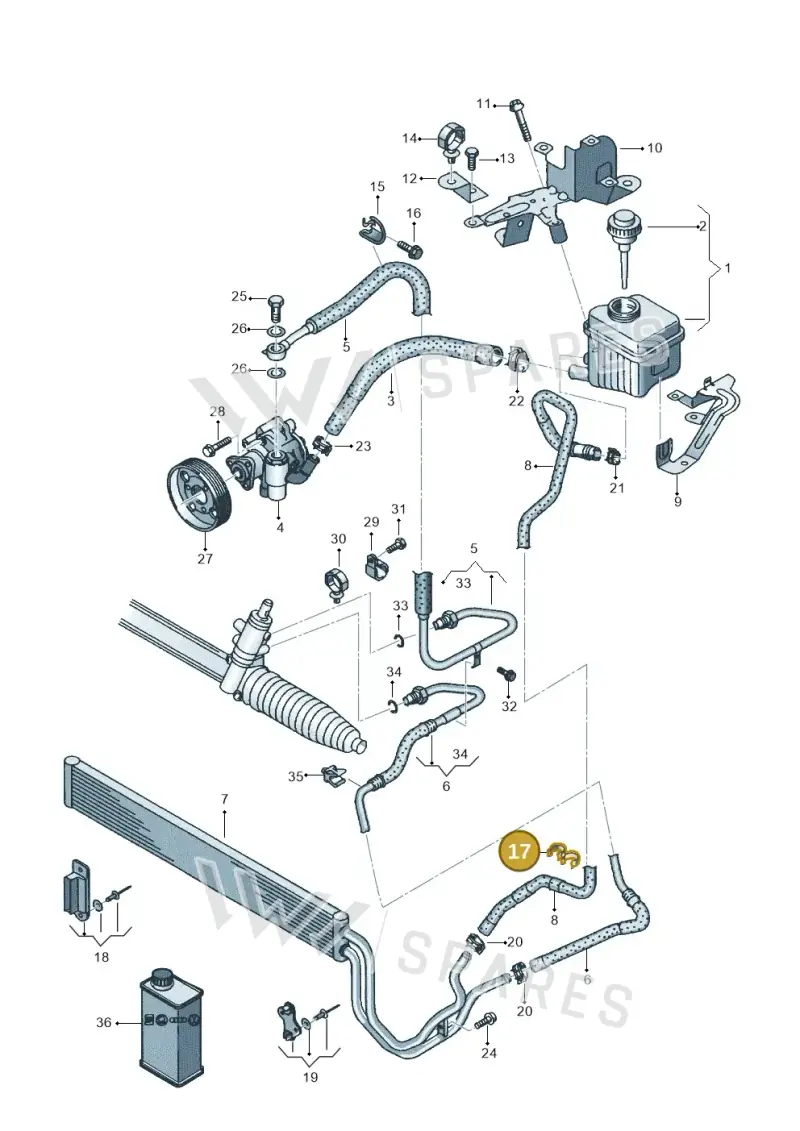 701422921 — Audi Q7 qu. 3.0 TDI (2009-2015) diagram 493422500, position 17