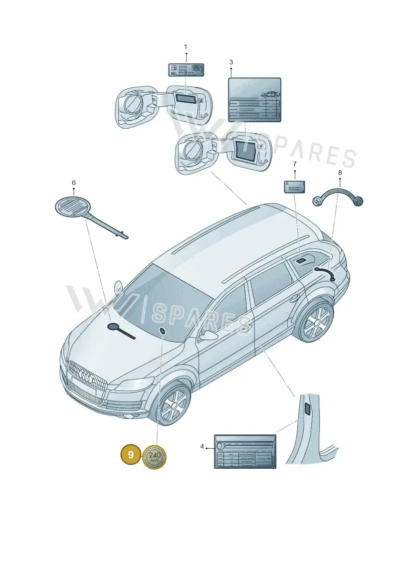 7L0010301A — Audi Q7 qu. 3.0 TDI (2009-2015) diagram 493010200, position 9