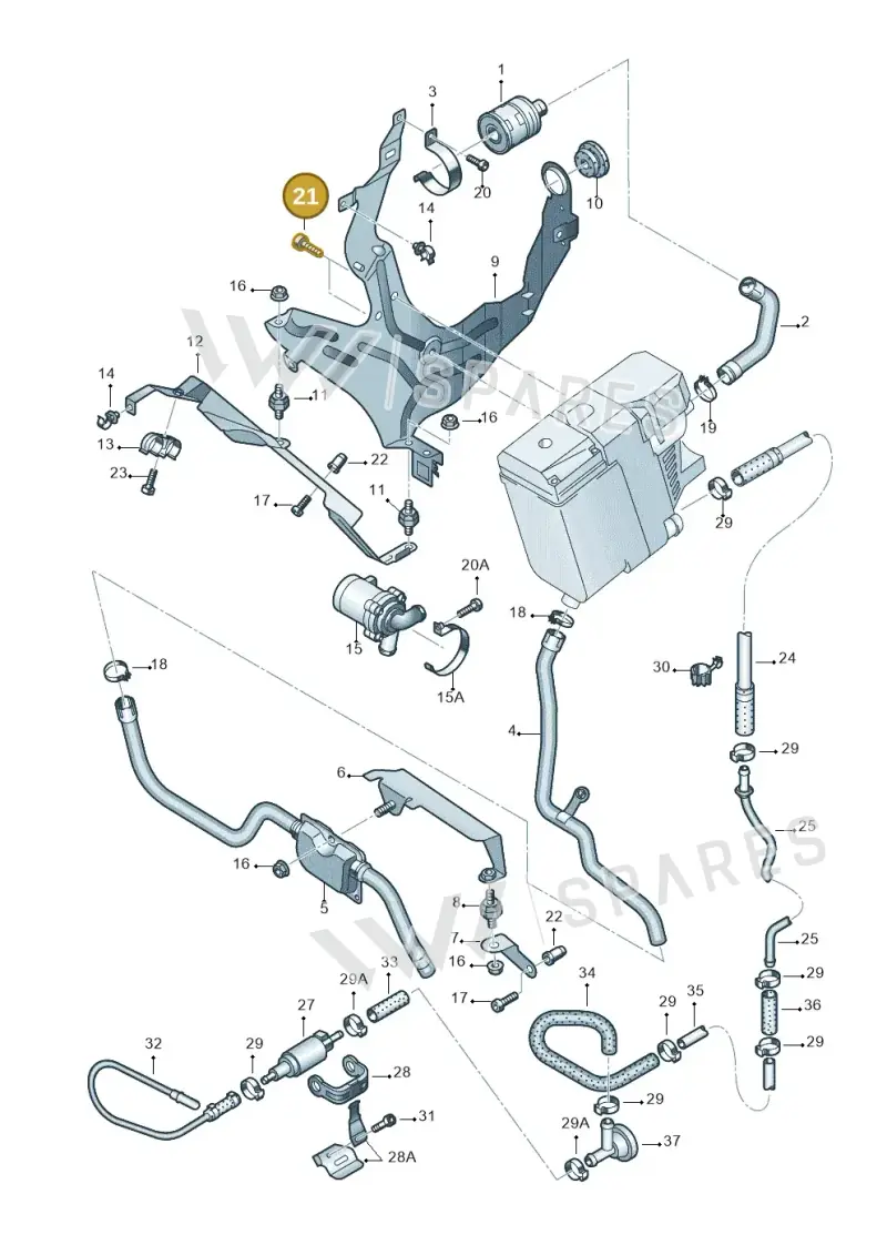7L0012349 — Audi Q7 qu. 3.0 TDI (2009-2015) diagram 478819460, position 21