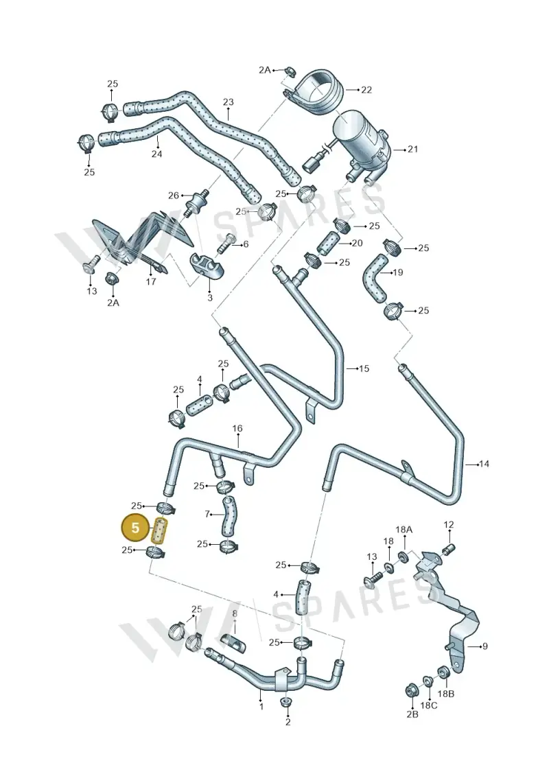 7L0815985 — Audi Q7 qu. 3.0 TDI (2009-2015) diagram 478819190, position 5