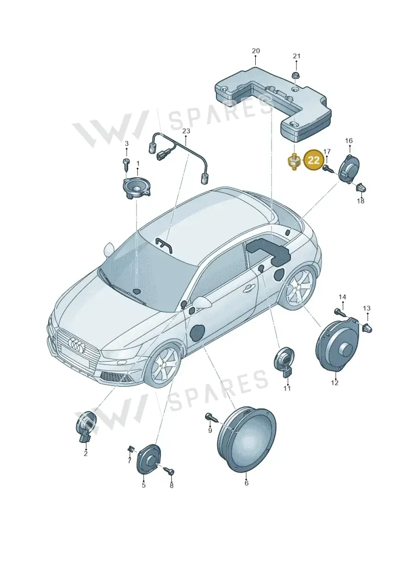 7L0819083 — Audi A1 Sportback (2014-2018) diagram 792035350, position 22