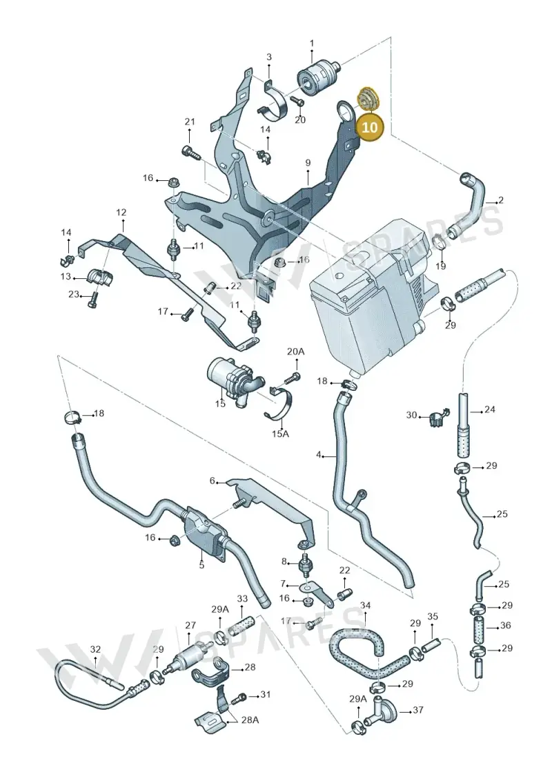 7L0819261 — Audi Q7 qu. 3.0 TDI (2009-2015) diagram 478819460, position 10