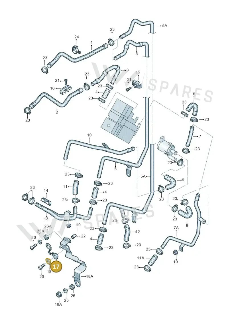 7L0819261A — Audi Q7 qu. 3.0 TDI (2009-2015) diagram 478819260, position 17