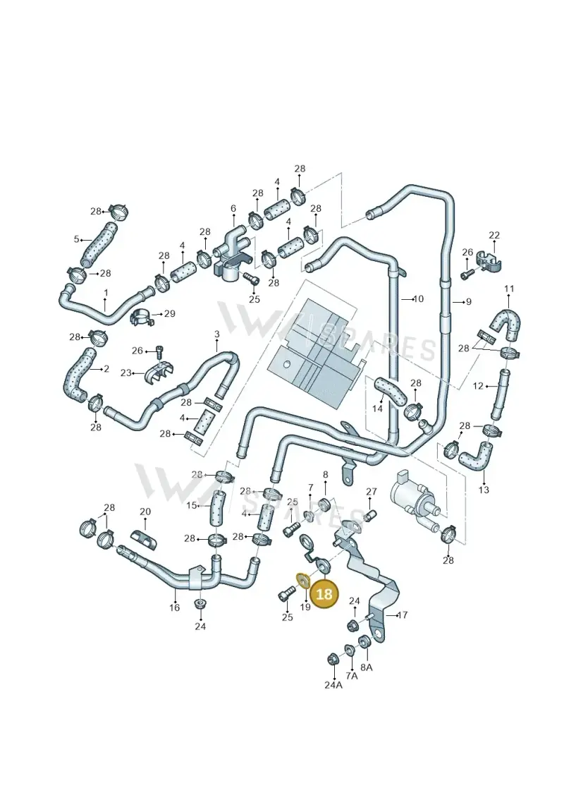 7L0819261A — Audi Q7 qu. 3.0 TDI (2009-2015) diagram 478819310, position 18