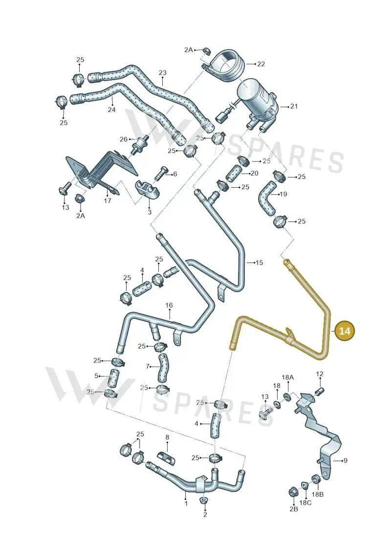7L0819925AG — Audi Q7 qu. 3.0 TDI (2009-2015) diagram 478819190, position 14