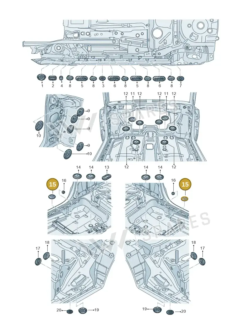 7L0899182 — Audi A1 Sportback (2014-2018) diagram 792803360, position 15