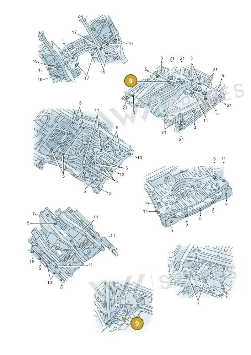 7L0899184 — Audi Q7 qu. 3.0 TDI (2009-2015) diagram 274803350, position 9