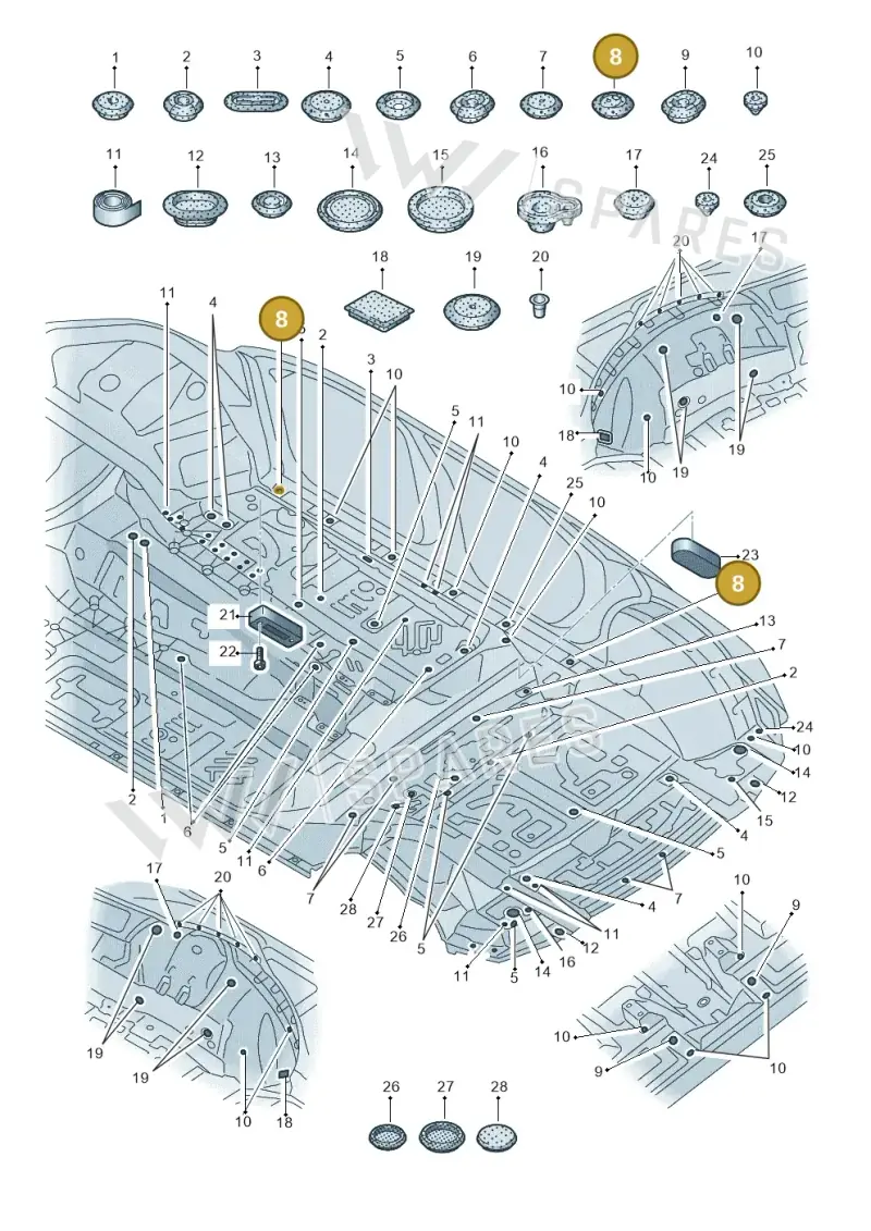 7L0899188 — Audi Q7 qu. 3.0 TDI (2015-2019) diagram 859803350, position 8