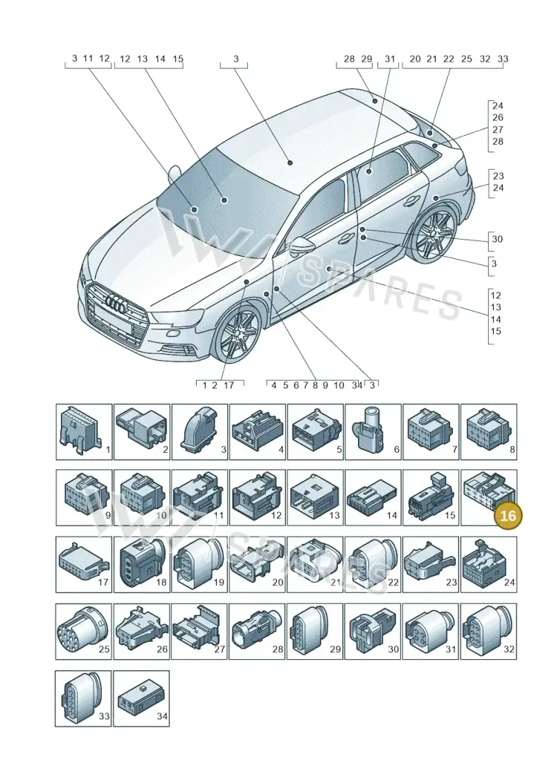 7L0972762 — Audi RS3 Limousine (2017-2020) diagram 890971790, position 16