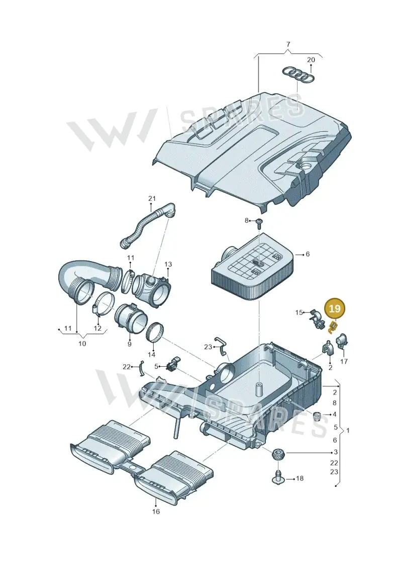7L5253198 — Audi Q8 Quattro 3,0 (2018-) diagram 859129200, position 19