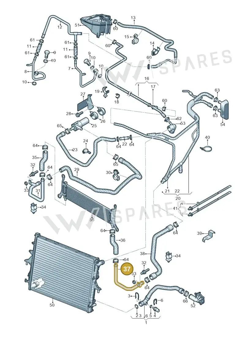 7L6121065AC — Audi Q7 qu. 3.0 TDI (2009-2015) diagram 493121200, position 37