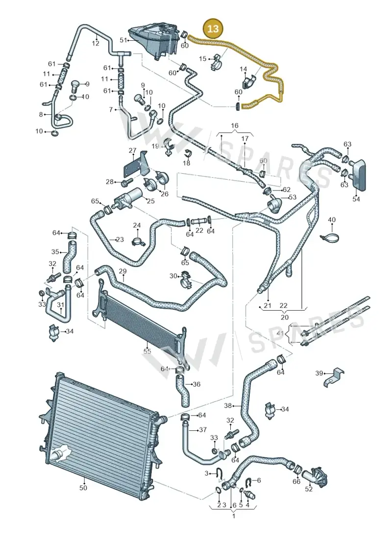 7L6122447BM — Audi Q7 qu. 3.0 TDI (2009-2015) diagram 493121200, position 13