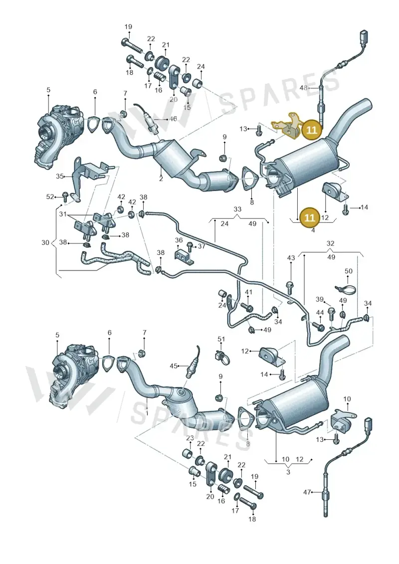 7L6253144 — Audi Q7 qu. 3.0 TDI (2009-2015) diagram 493253750, position 11