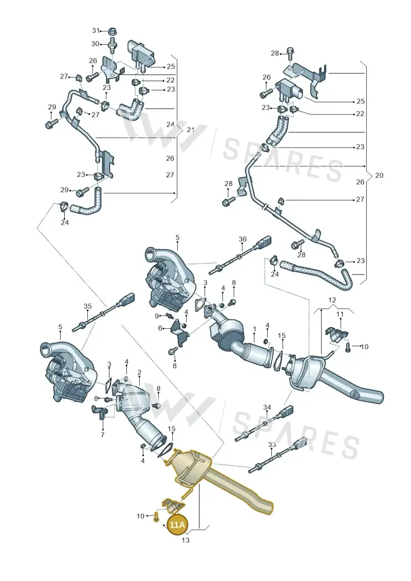 7L6253144 — Audi Q7 qu. 3.0 TDI (2009-2015) diagram 675253730, position 11A
