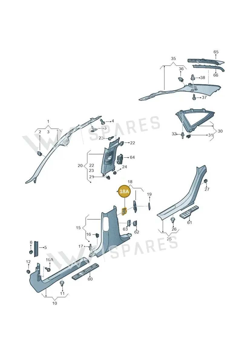 7L6857942 — Audi A8L qu. 3.0 TDI (2013-2018) diagram 771867650, position 18A