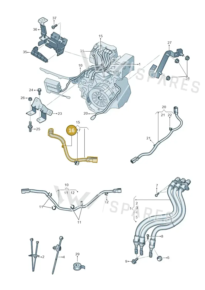 7L6957818 — Audi A3 Sportback (2019-2021) diagram 596970160, position 16