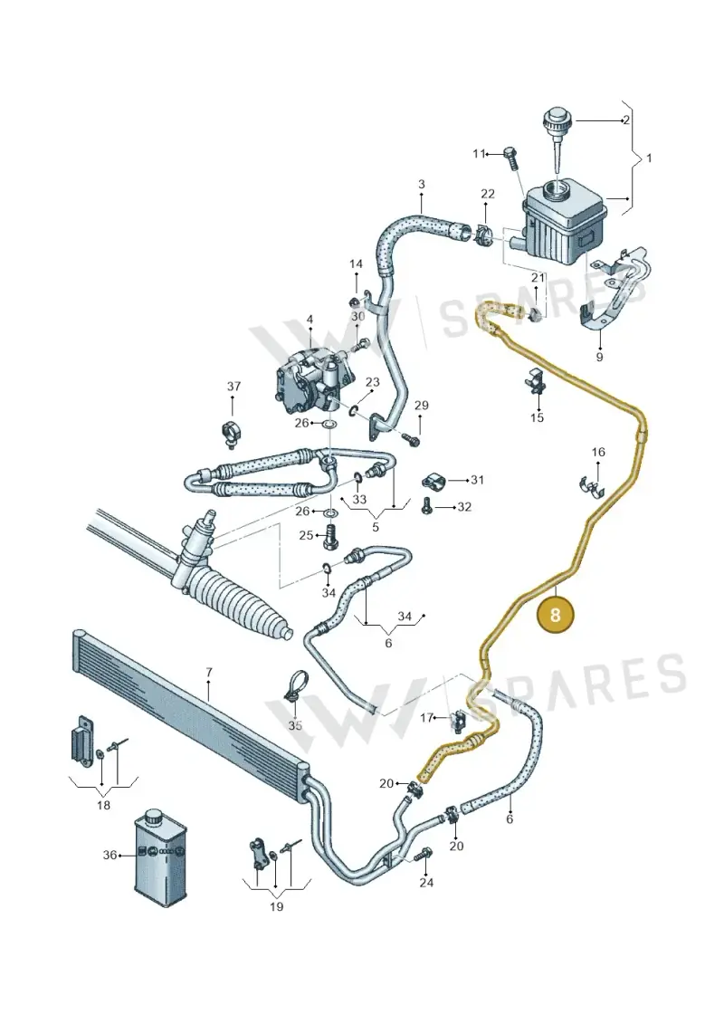 7L8422890 — Audi Q7 qu. 3.0 TDI (2009-2015) diagram 493422600, position 8