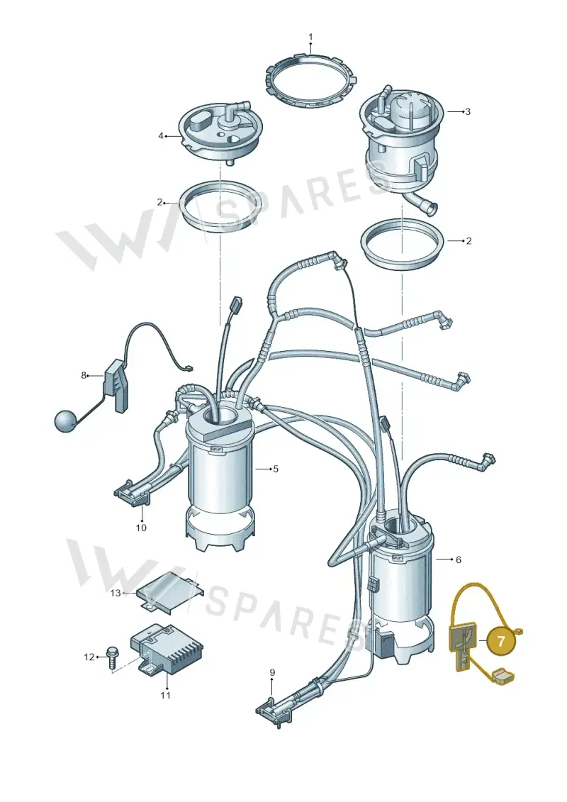 7L8919673 — Audi Q7 qu. 3.0 TDI (2009-2015) diagram 493919350, position 7