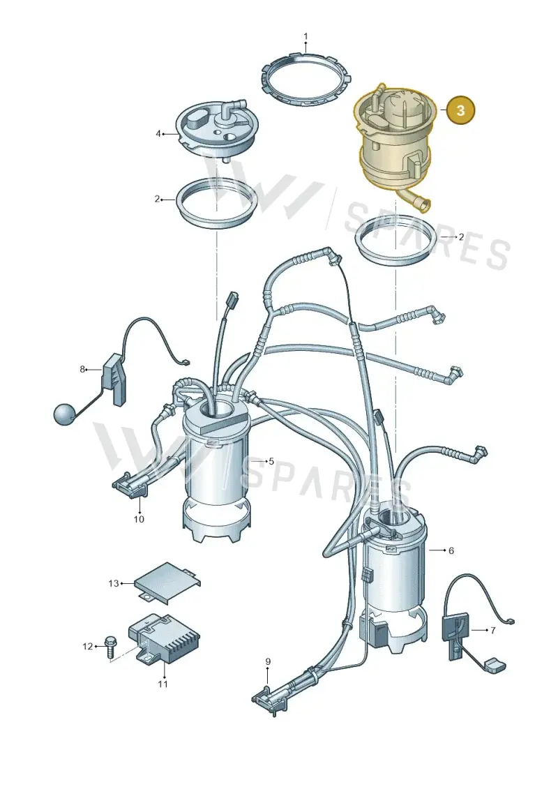 7L8919679E — Audi Q7 qu. 3.0 TDI (2009-2015) diagram 493919350, position 3