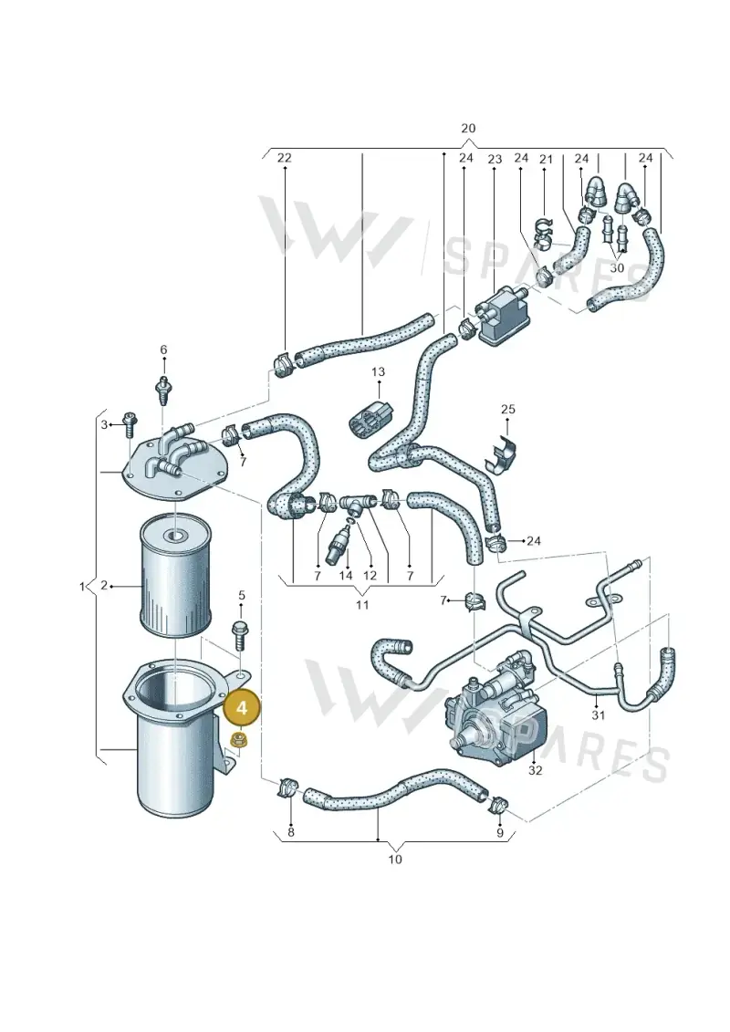 7N0127433A — Audi Q3 2.0 TDI (2014-2019) diagram 728127400, position 4