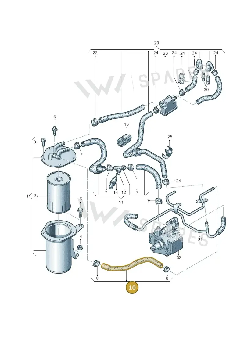 7N0130307B — Audi Q3 2.0 TDI (2014-2019) diagram 728127400, position 10