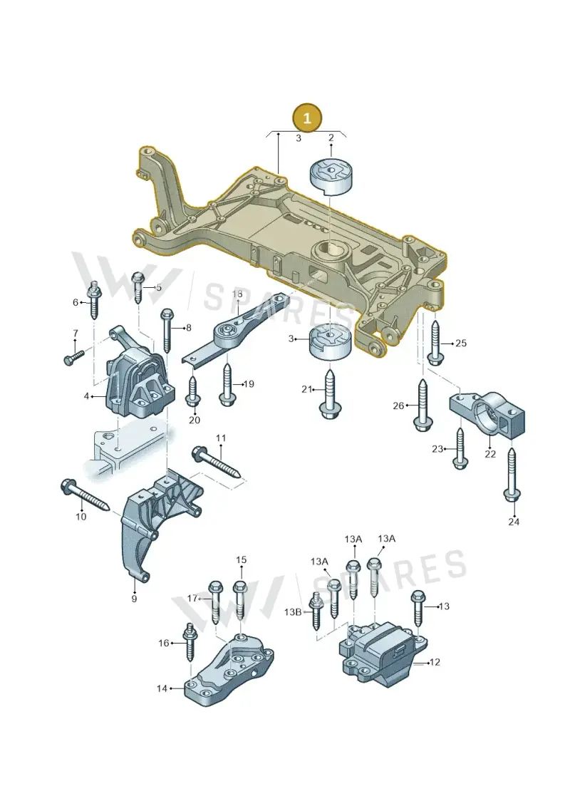 7N0199313B — Audi Q3 2.0 TDI (2014-2019) diagram 728199050, position 1