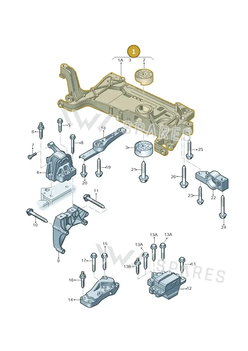 7N0199313B — Audi Q3 1.4 (2016-) diagram 855199200, position 1