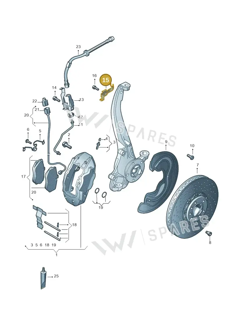 7P0614514B — Audi Q7 qu. 3.0 TDI (2009-2015) diagram 493615550, position 15