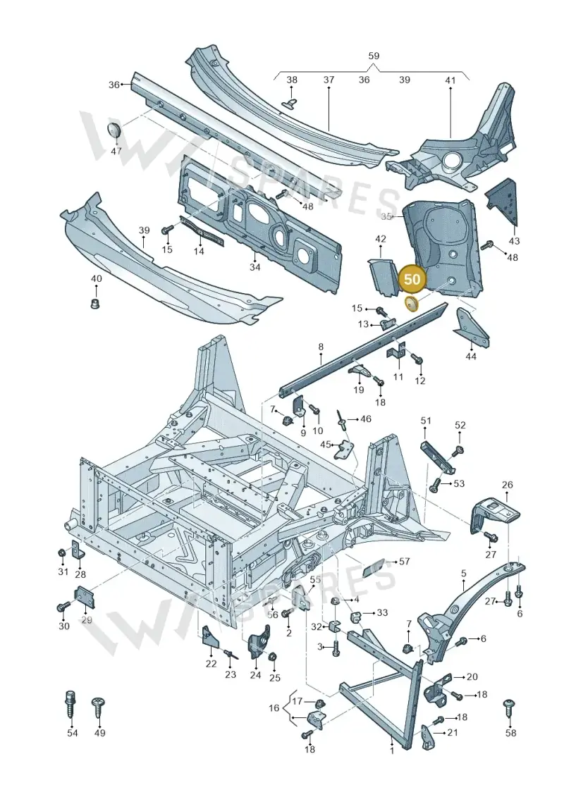 7P0899186A — Audi R8 Spyder (2015-2024) diagram 872805000, position 50